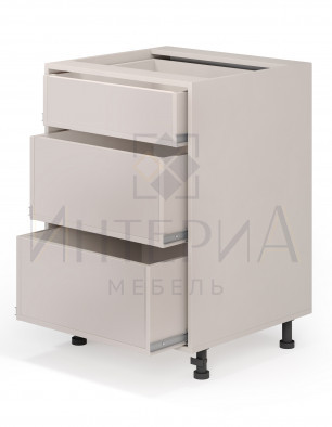 Тумба прямая 300x520x820, универсальная, без полок, 3 ящика с низким верхним